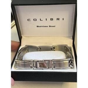 NIB New Colibri Stainless Steel Link Bracelet 9”